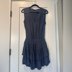 Ramy Brook Navy Blue Tiered Mini Dress - Size Small